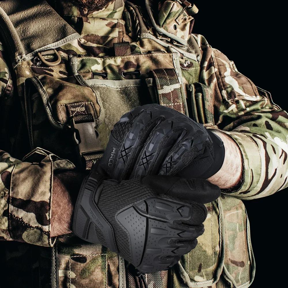 Men Gloves Touch Screen Sports Outdoor Hiking Cycling Hunting Riding Bike Rubber Protective Gear Non-slip Black Men