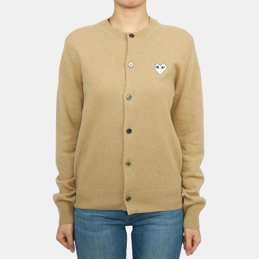 Comme des Garçons PLAY (WMNS) COMME des GARCONS PLAY Кардиган Белый Логотип 'Верблюд' Женский AZ-N065-051-2
