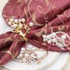 Christmas Fawn Napkin Ring, Metal Buckle Cloth Ring, Gold and Silver Pearl, Wedding Table Decoration, 12 PCs/Lot