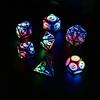 7 шт./компл. светодиодные игральные кости Type-C перезаряжаемые RGB светящиеся многосторонние игральные кости D4 D6