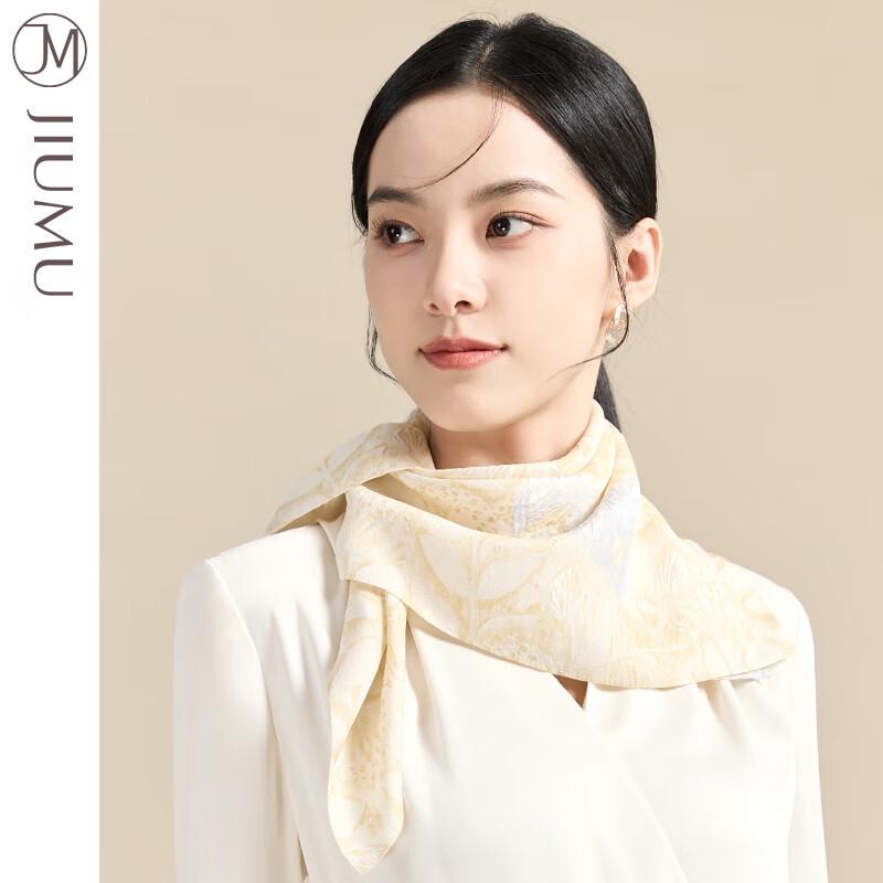 JIUMU 100% Mulberry Silk Large Square Scarf