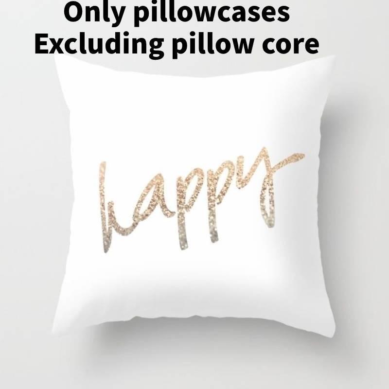 Современная минималистичная хлопковая мультяшная наволочка с буквенным принтом, мягкая плюшевая наволочка из ткани «персиковая кожа»