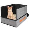 Portable Litter Box For S Foldable Litter Box With Lid Hard Bottom Poop Tray With Zipper Pet Carrier For Housebreaking