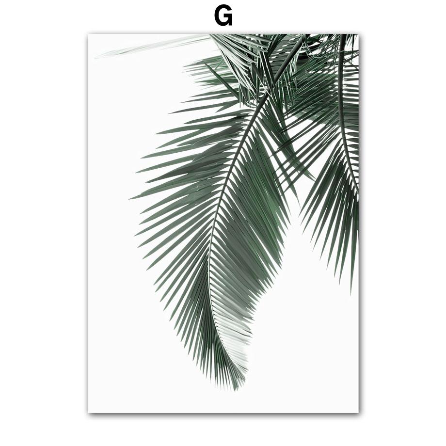Тропические растения, пальмовые листья, белый цветок, настенная живопись на холсте, плакаты на скандинавскую тему и принты, настенные панно для декора гостиной
