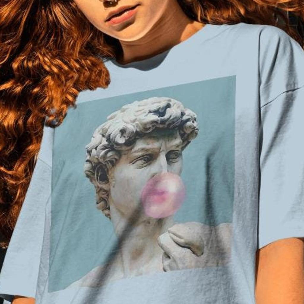 David Bubble Gum T-Shirt: Michelangelo Statue Graphic Tee