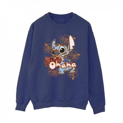 Женская/женская толстовка Lilo And Stitch Ohana Orange Hibiscus