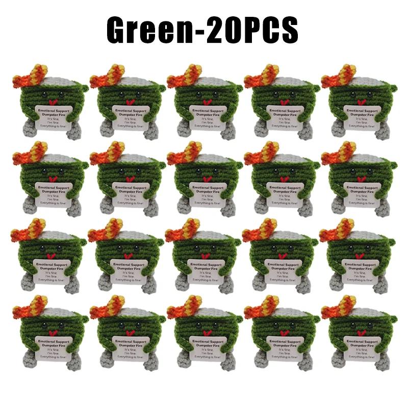 Вязание крючком мусорного контейнера Пожарная эмоциональная поддержка мусорного контейнера Пожарная поддержка коллега Позитивный Вязание крючком мусорного контейнера Пожарная кукла Игрушка Подарки