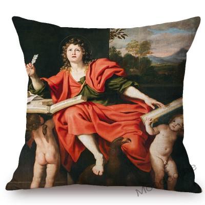 European Royal Court Aesthetics Domenichino Christian Bible Story Adam And Eve Church Oil Painting Sofa Pillowcase Cushion Cover