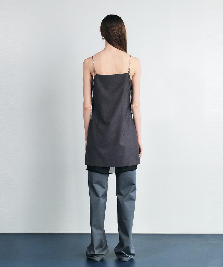 Sillot Chain Layered Mini Dress (Charcoal)