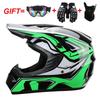ABS Full-coverage Off-Road Motorcycle Helmet Adults Semi-Open Face Design With Visor Mask Gloves Kit