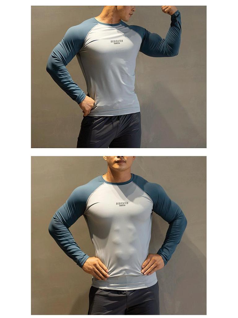 Мужские быстросохнущие спортивные топы с длинным рукавом — эластичные, дышащие, теплые, базовый слой