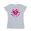 DC Comics Womens/Ladies Superman Pink Hearts And Stars Logo Cotton T-Shirt