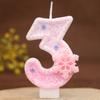 Сделанная вручную розовая свеча-снежинка цифра на день рождения новая креативная свеча для торта на день рождения