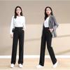 Spring 2024 Women's High Waist Black Wide-Leg Straight Pants