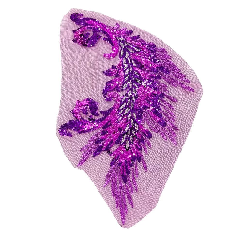 Пайетки в виде пера феникса, нашивки, аппликации для одежды своими руками, классические модные платья