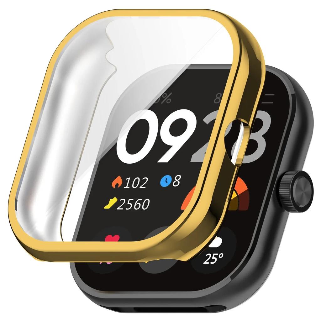 Защитный чехол для Xiaomi Redmi Watch 4, мягкий ТПУ протектор экрана, полный защитный корпус-бампер с покрытием для Redmi Watch 4, аксессуары