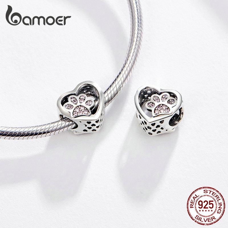 BAMOER 925 Sterling Silver A Dog 's Story Poodle Puppy French Bulldog Beads Charm Fit Bracelet