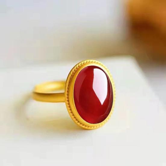 Кольцо из натурального камня в этническом стиле, регулируемые кольца для пальцев, овальные украшения из драгоценных камней для женщин, подарок на годовщину, день рождения, свадьбу