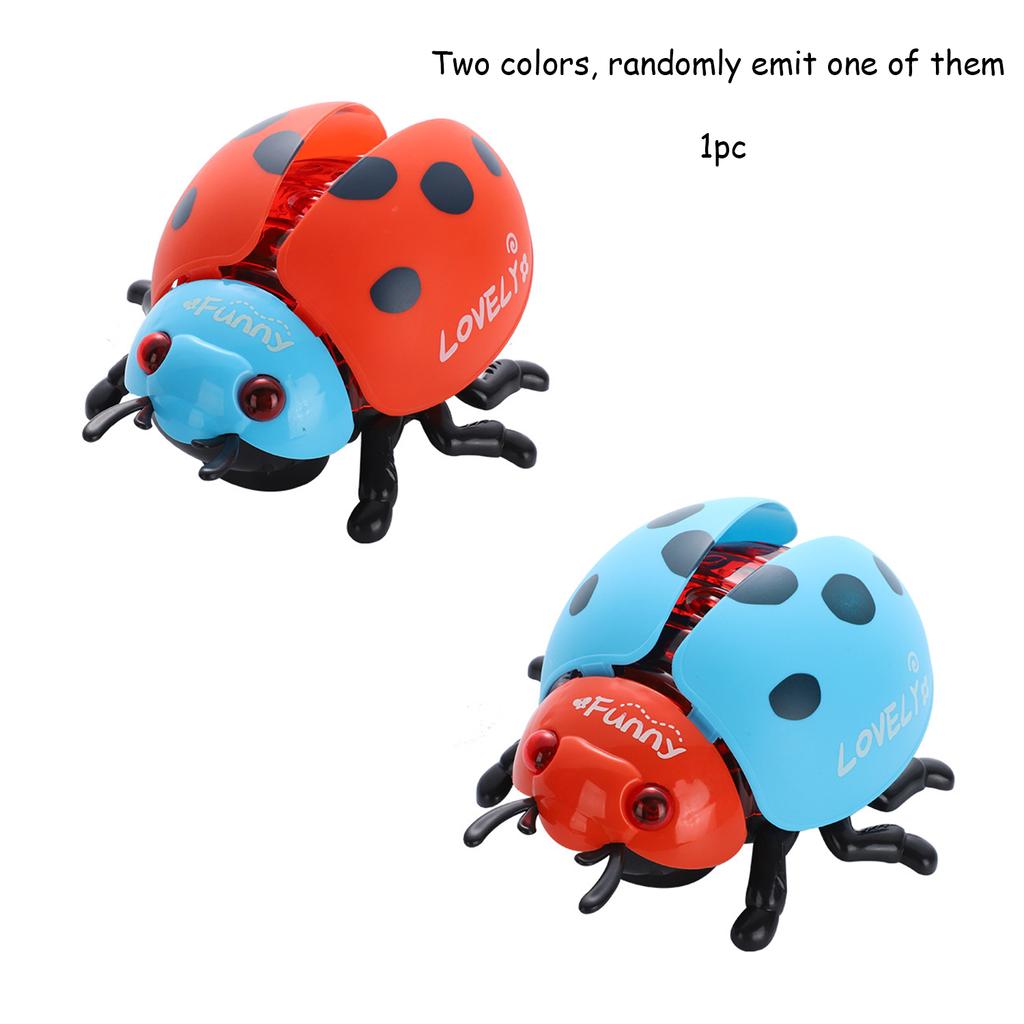 Electric Leash Seven Star Ladybug Beetle, Light Music Baby Puzzle Toy, Equipped with A Portable Rope, Requires Self Battery