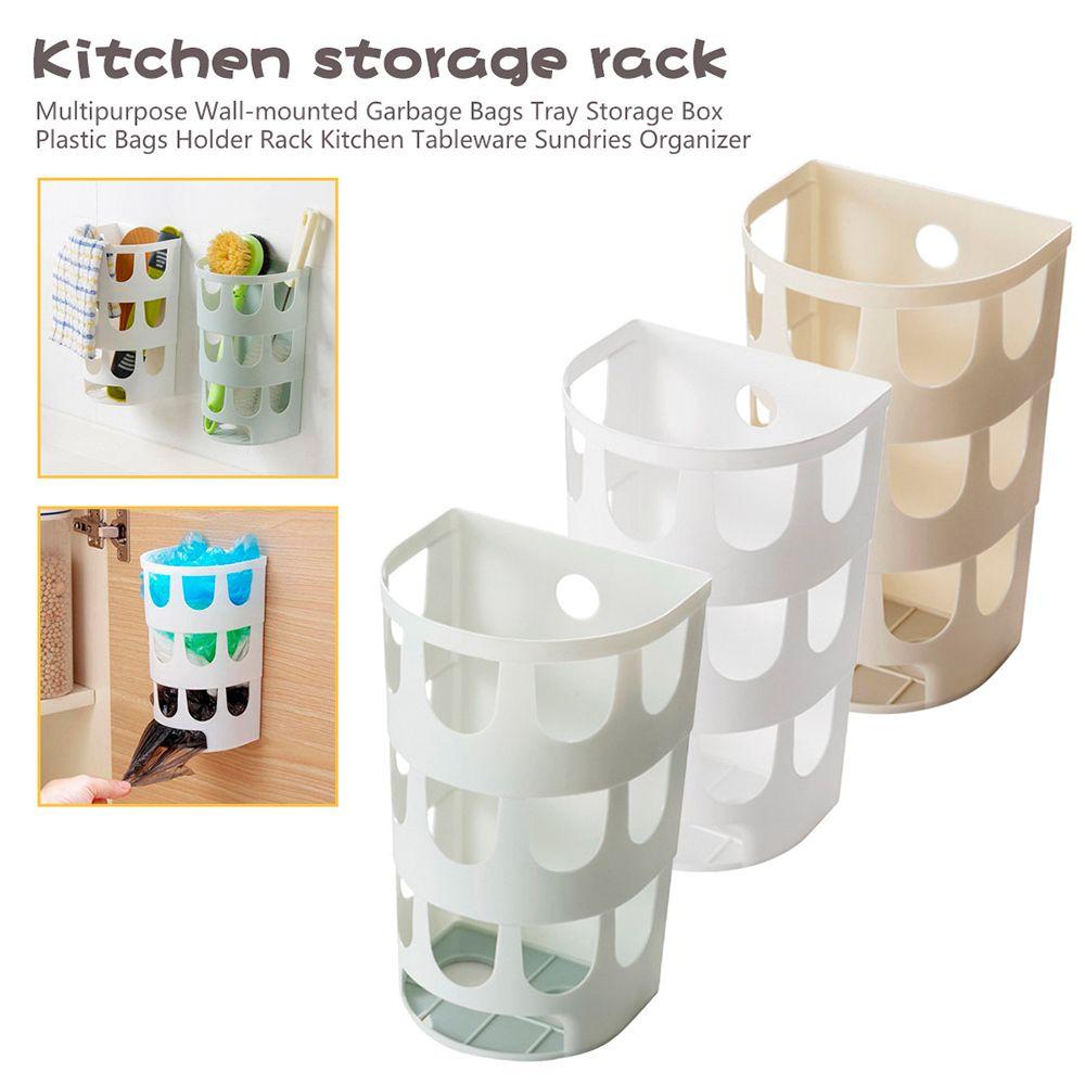 Multipurpose Sundries Rack Garbage Bags Plastic Bag Container Wall-mounted Tableware Organizer