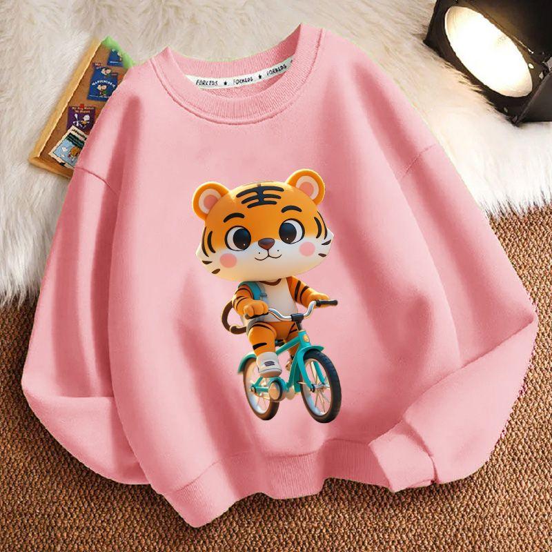 Милое худи с тигрёнком для детей, повседневный топ для мальчиков и девочек на весну и осень