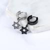 1Pc Men / Women Piercing Hoop Ear Stud Earrings Cross Stars Dangle Pendant