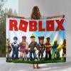 Игровое одеяло из фланели с мультяшным принтом R-Robloxs, ультрамягкое теплое плюшевое покрывало для дома, спальни, кровати, дивана, офиса, кемпинга, пикника, подарок