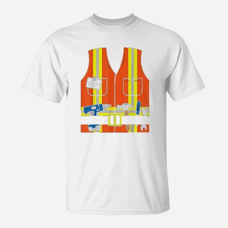 3D Construction Worker Orange Safety Vest Graphic T Shirt for Unisex Clothing Summer Casual Unisexs Tops Tee Shirts Fashion Tshirt