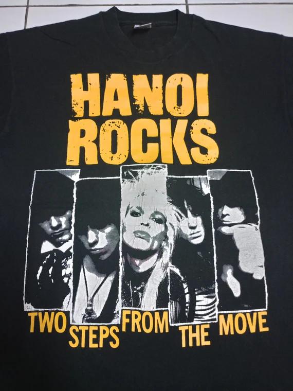 Винтажная Редкая Футболка Группы Hanoi Rocks для Взрослых S-5XL IL222 Унисекс Футболка