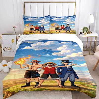 One Piece Bedding 3 Piece Set HD Print Duvet Cover Pillowcases for Teens Adult Bedroom Decoration Christmas Gift C312