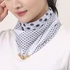 New Magnetic Snap Small Gold Ball Silk Scarf Square Scarf Chiffon Lazy Scarf Spring And Summer