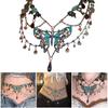 Elegant Butterfly Charm Multilayer Tassels Waist Chain Adjustable Body Chain Fashion Accessory for Parties