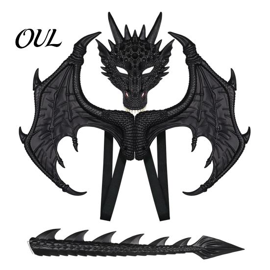 3D Dragon Wings for Kids Children's Costumes Set, with Mask Tail And Wing, Lightweight Costume Dress Up Cosplay Costumes, Ages 3-12 Halloween