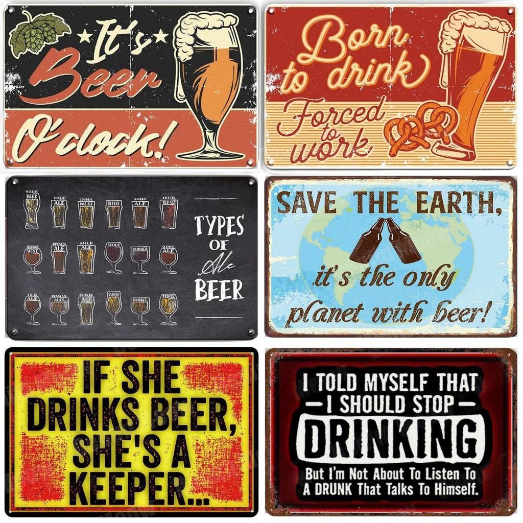 Винтажные приветствия, пиво, коктейль, жестяные вывески, декор, плакат, металлические вывески, настенная жестяная тарелка, живопись, человек, пещера, бар, кафе, художественные таблички, украшение