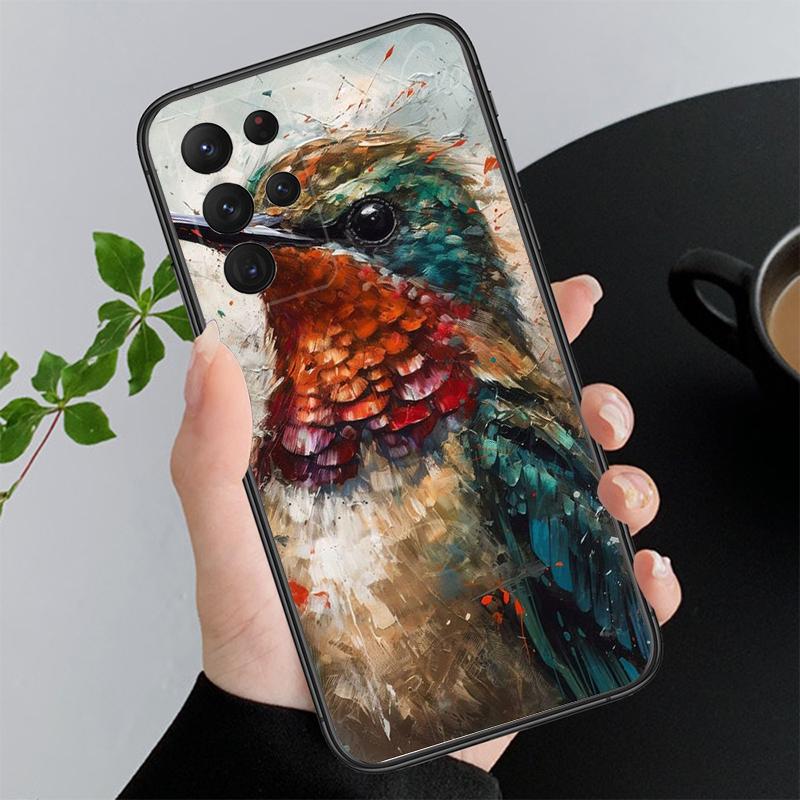 Painting Bird Phone Case For Samsung S23 S22 S21 S20 Ultra S20 S22 S21 S10E S21 S20 FE S24 Plus