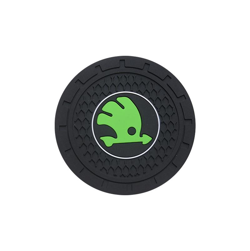 JKFB8 1/2Pcs PVC Silicone Car Coaster Water Cup Slots Non-Slip Mat Waterproof Anti Slip For Skoda Rapid Yeti VRIS Kodiaq Octavia a5 a7