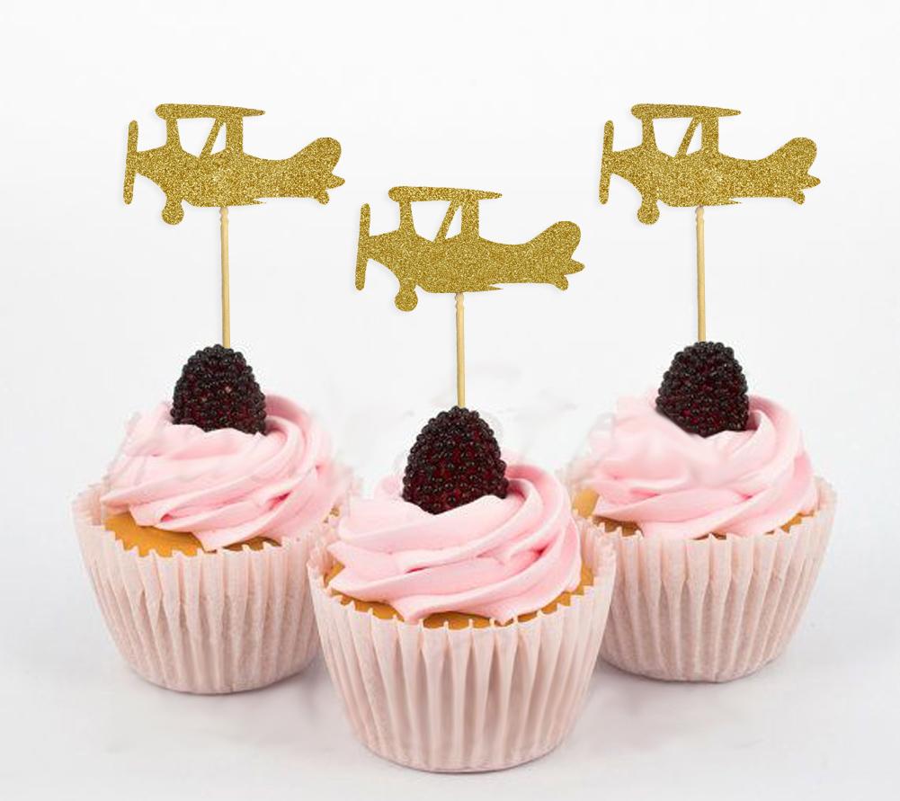 Дарлинг Сувенир| Ботворезы для кексов в форме самолета | Десертные украшения для свадебной вечеринки на день рождения - упаковка