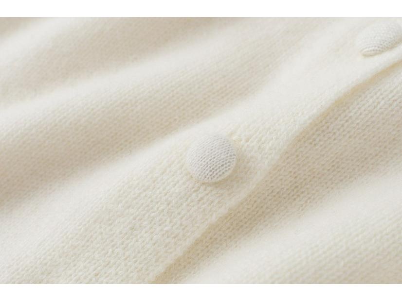 Женский толстый кашемировый кардиган на пуговицах, с ручной вышивкой бисером и вышитыми деталями