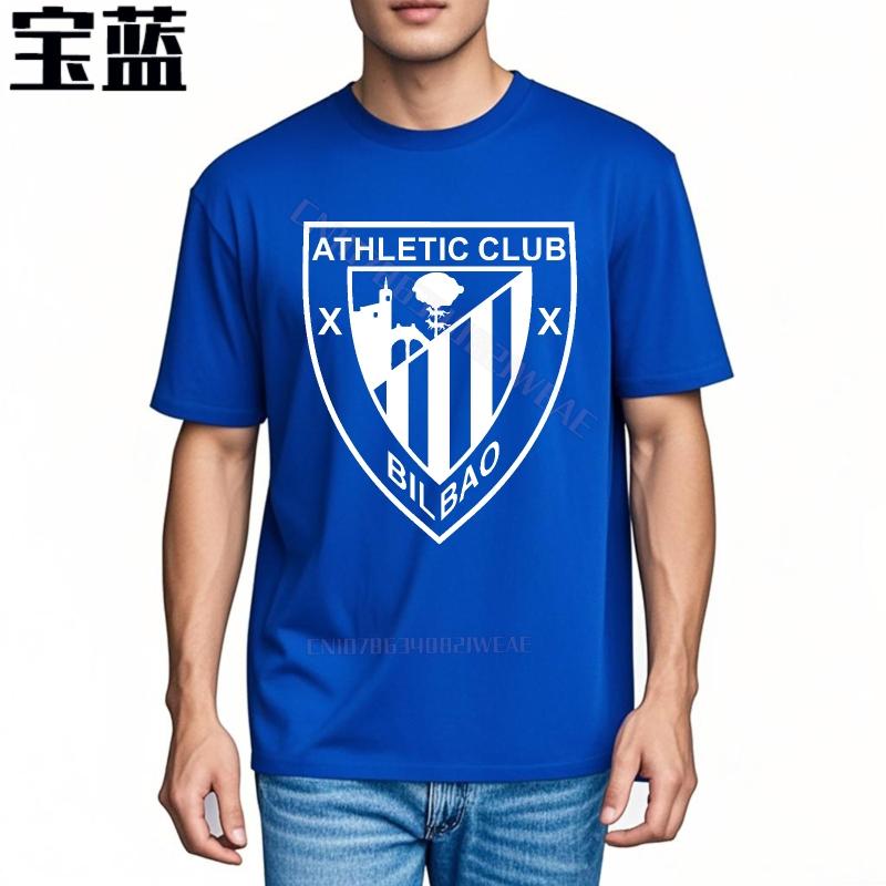 Rock tshirt Streetwear Round Neck Tee Athletic Club Bilbao Logo Design Cotton Big Size Tee Shirt Retro Oversized Tshirt Breath