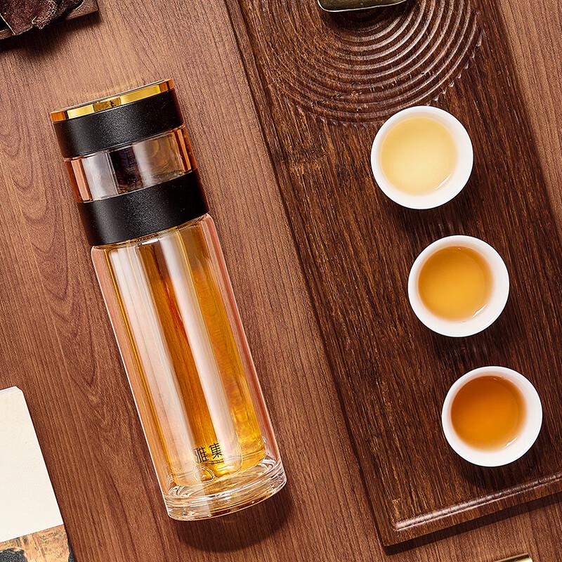 Yaji Double-Wall Glass Tea Infuser Bottle