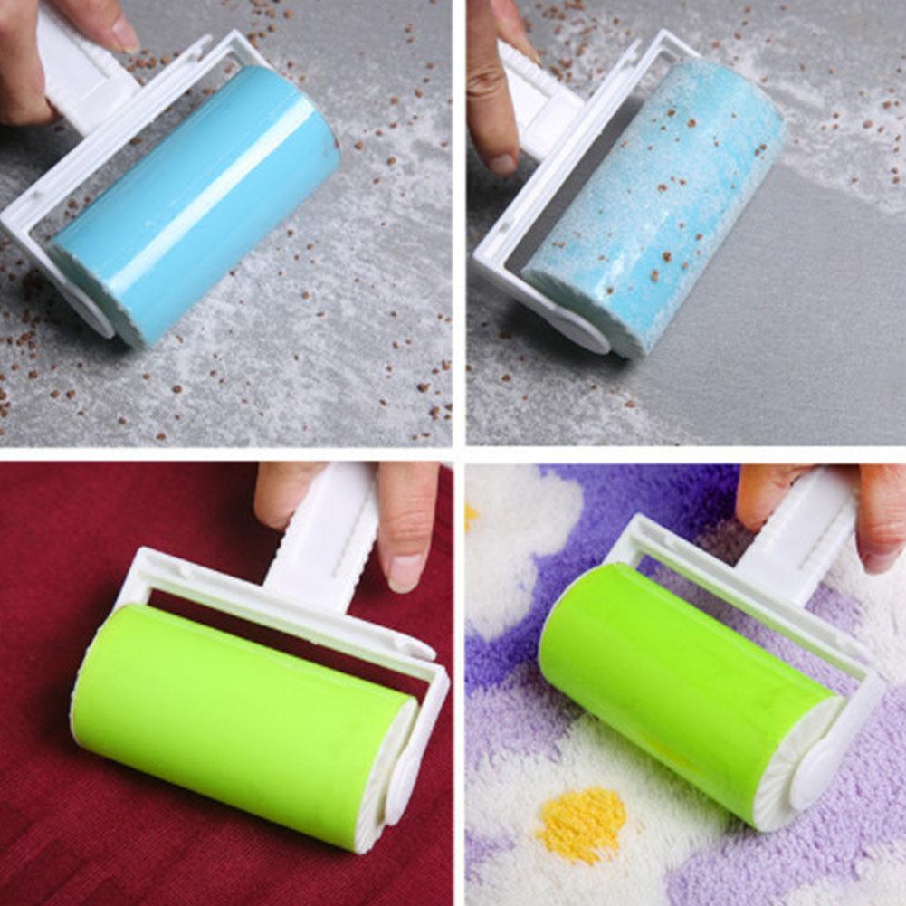 Средний моющийся липкий ролик для чистки одежды, ковра, шерсти животных, пыли, ворса