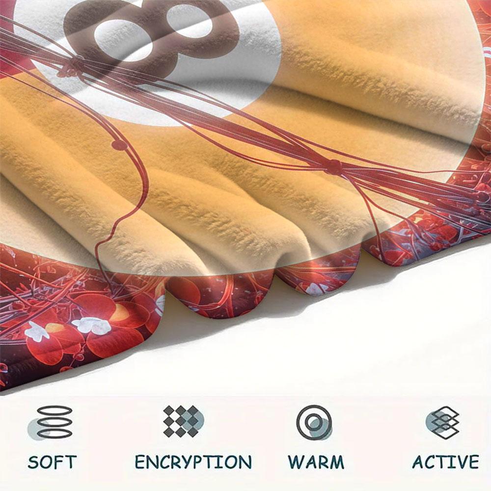 1Pc Luminousball Print Flannel Blanket, High quality Comfortable for All Seasons, Home Decor, Warmth and Comfort, Perfect for Christmas Gifts