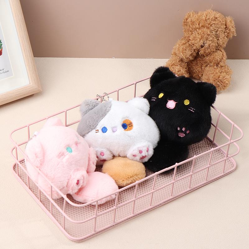 Креативная подвеска в виде книжной сумки, милый пищащий маленький кот, брелок для ключей в виде плюшевого кота, брелок в виде мультяшного кота с мягким хвостом, кукла-мультяшка