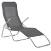 Chaise Longue Inclinable De Jardin SPRINGOS - Graphiteux - Grande Surface De Couchage En Tissu