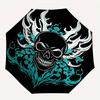 1pc Flame Skull Auto Open/Close Umbrella - Compact Travel Umbrella, 8-Rib Heavy-Duty Construction, Ideal Gift, Outdoor Accessory, 28044