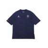Air Jordan Paris Saint-Germain Statement Повседневный Спортивный Полный Принт Круглый Вырез Короткий Рукав Темно-Синий Мужской DB6509-410