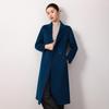 Женское двустороннее шерстяное пальто приталенного силуэта экстра-длины до колена для осени/зимы