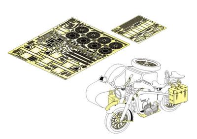 Voyager Model 1/35 Немецкий мотоцикл Zündapp KS600 времён Второй мировой войны. Набор для улучшения (для Tamiya 35384) Детали для пластиковой модели PE351309 (Боевая машина)
