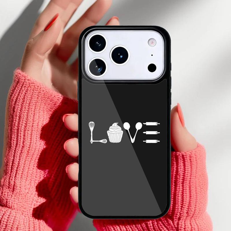 Чехол для телефона в стиле ножа шеф-повара 'Люблю выпекать' для iPhone 17 16 15 14 13 Pro Max Задняя крышка для 12 11 Pro Coque