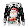 Women's Casual Fashion Christmas Print Long Sleeve Round Neck Pullover Top Blouse Sweatshirt